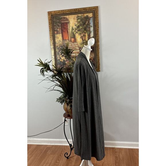 Forever Plus Women's Gray Dress Draped Front Size 2X 3/4 Sleeves Round Neck - Picture 7 of 12